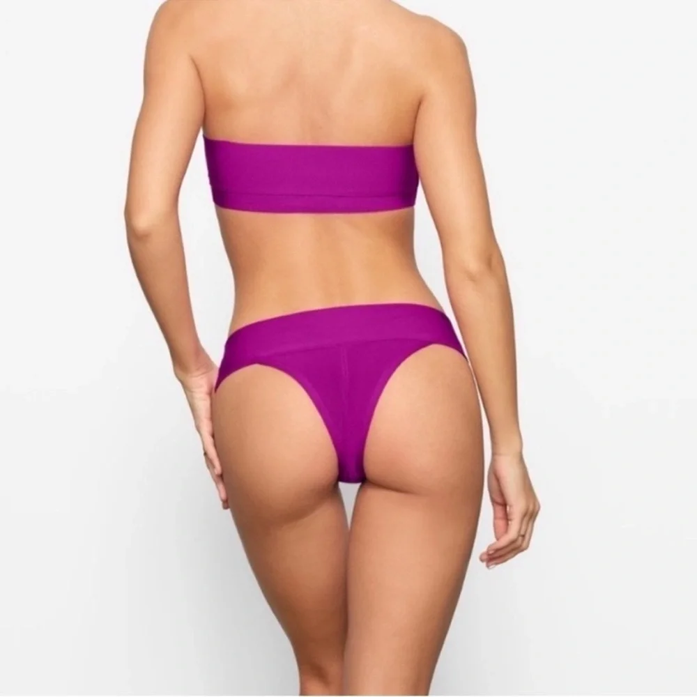 SKIMS (B10) Knit Swim Cheeky Bikini Bottom in Lollipop NWT XL